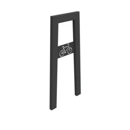 Support à vélo en acier gris anthracite 7016 avec signalétique