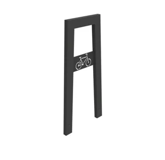 Support à vélo en acier gris anthracite 7016 avec signalétique