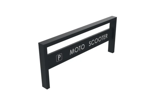 Appui motos et scooters 2 places en acier avec signalétique coloris anthracite 7016