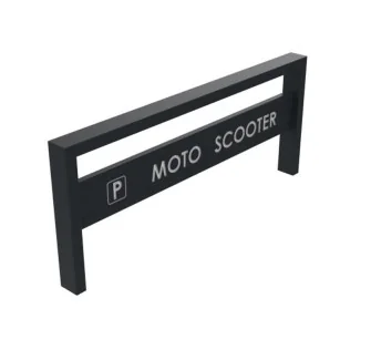Appui motos et scooters 2 places en acier avec signalétique coloris anthracite 7016