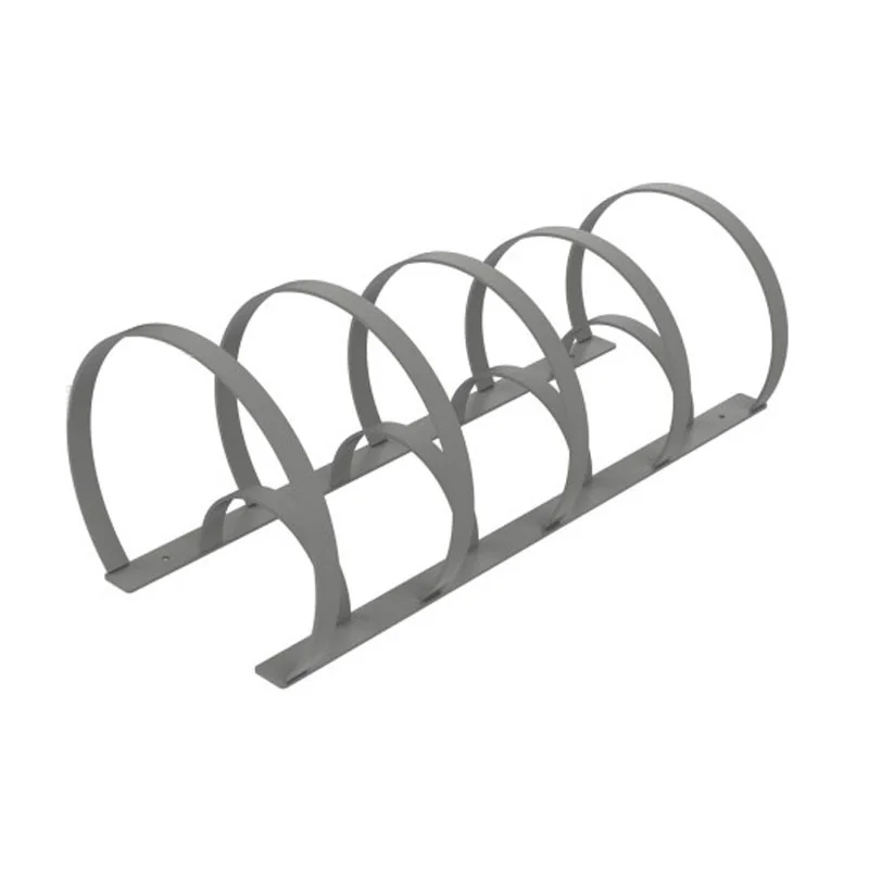 Rack à vélos cercles plats en acier 5 à 8 places coloris gris alu 9006