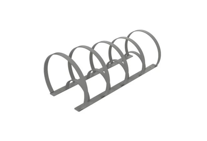 Rack à vélos cercles plats en acier 5 à 8 places coloris gris alu 9006