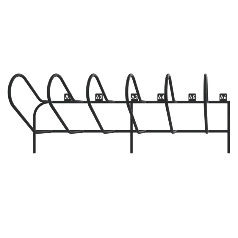 Rack à vélos 6 places numérotées vue de face