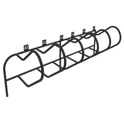 Rack à vélos 6 places numérotées en acier à sceller gris anthracite 7016
