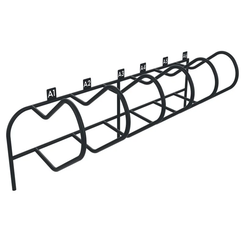 Rack à vélos 6 places numérotées en acier à sceller gris anthracite 7016