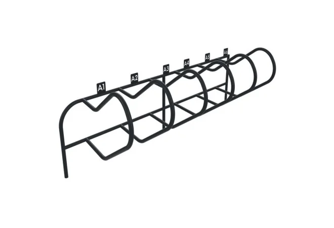 Rack à vélos 6 places numérotées en acier à sceller gris anthracite 7016