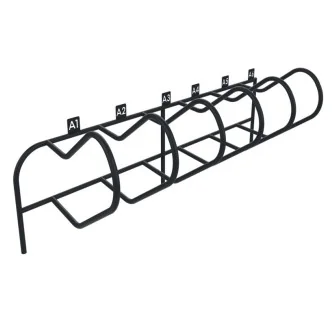 Rack à vélos 6 places numérotées en acier à sceller gris anthracite 7016