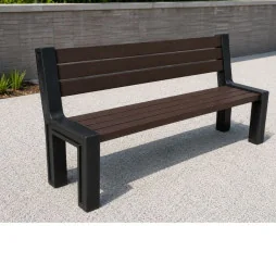 Banc public en plastique recyclé