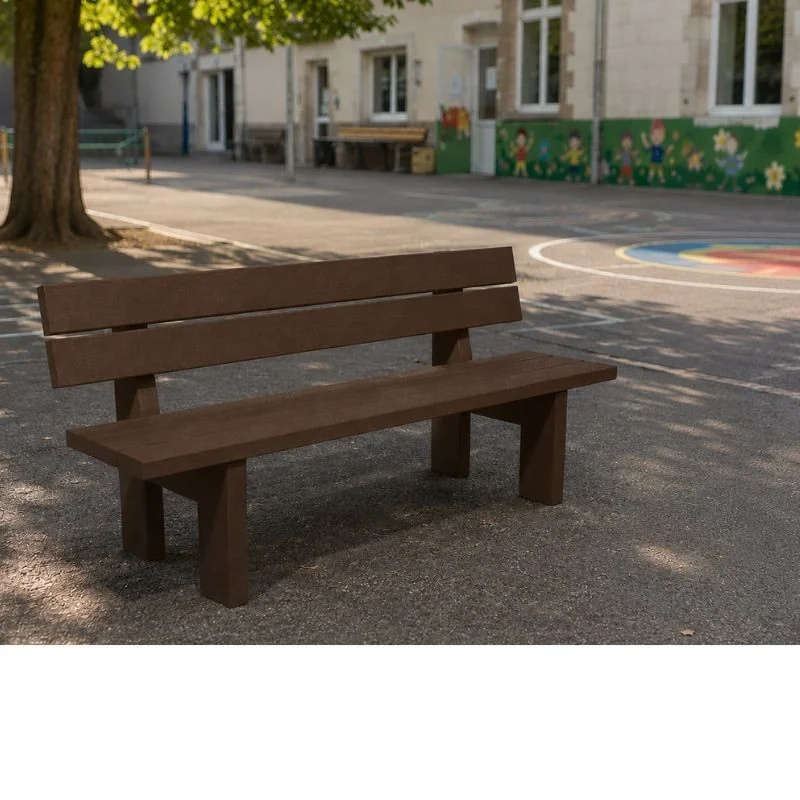 Banc public pour enfants en plastique recyclé
