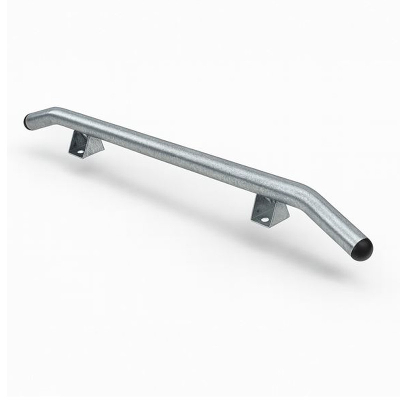 Butée de parking cintrée et chasse-roue PMR diamètre 76mm galvanisé