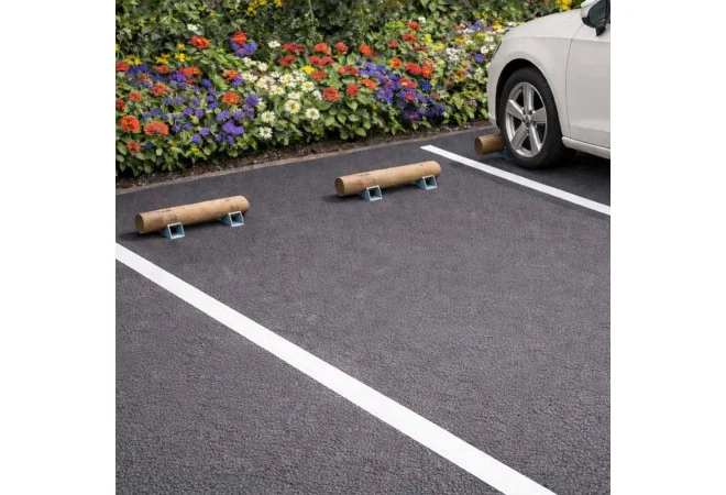Butée de stationnement petit modèle sur un parking