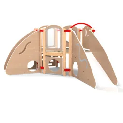 Parcours motricité enfant grand modèle en angle coloris bois