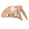 Parcours motricité enfant grand modèle en angle coloris bois