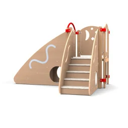 Parcours motricité enfant dès 18 coloris hêtre vue de l'escalier