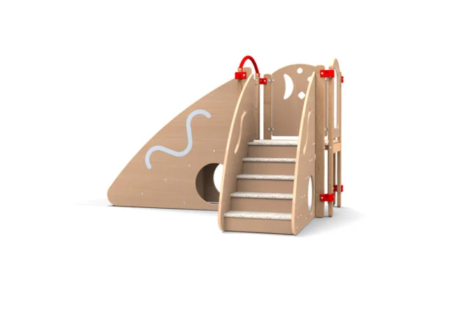 Parcours motricité enfant dès 18 coloris hêtre vue de l'escalier