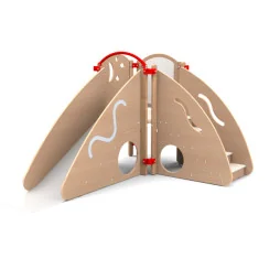 Parcours motricité enfant dès 18 mois version compact en angle coloris hêtre