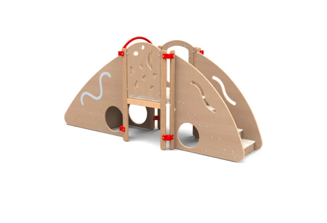 Parcours motricité enfant dès 18 mois version compact en ligne coloris hêtre