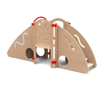Parcours motricité enfant dès 18 mois version compact en ligne coloris hêtre