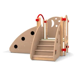 Parcours motricité enfant dès 12 mois coloris hêtre vue de l'escalier