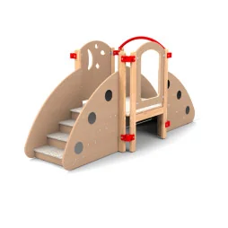 Parcours motricité enfant dès 12 mois en ligne vue de l'escalier coloris hêtre