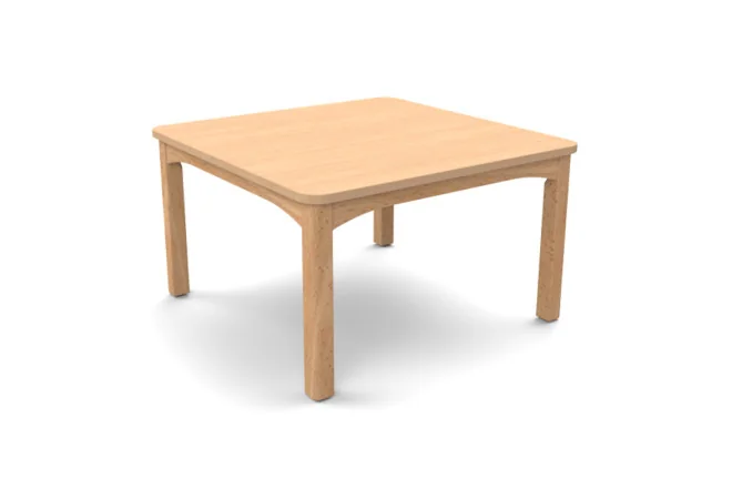 Table scolaire carrée 80 x 80 cm coloris hêtre