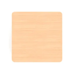 Table scolaire carrée 80 x 80 cm vue du plateau en stratifié coloris hêtre
