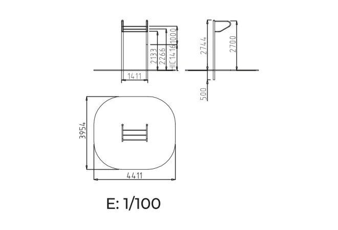 dimensions de l'agrès barre de tractions