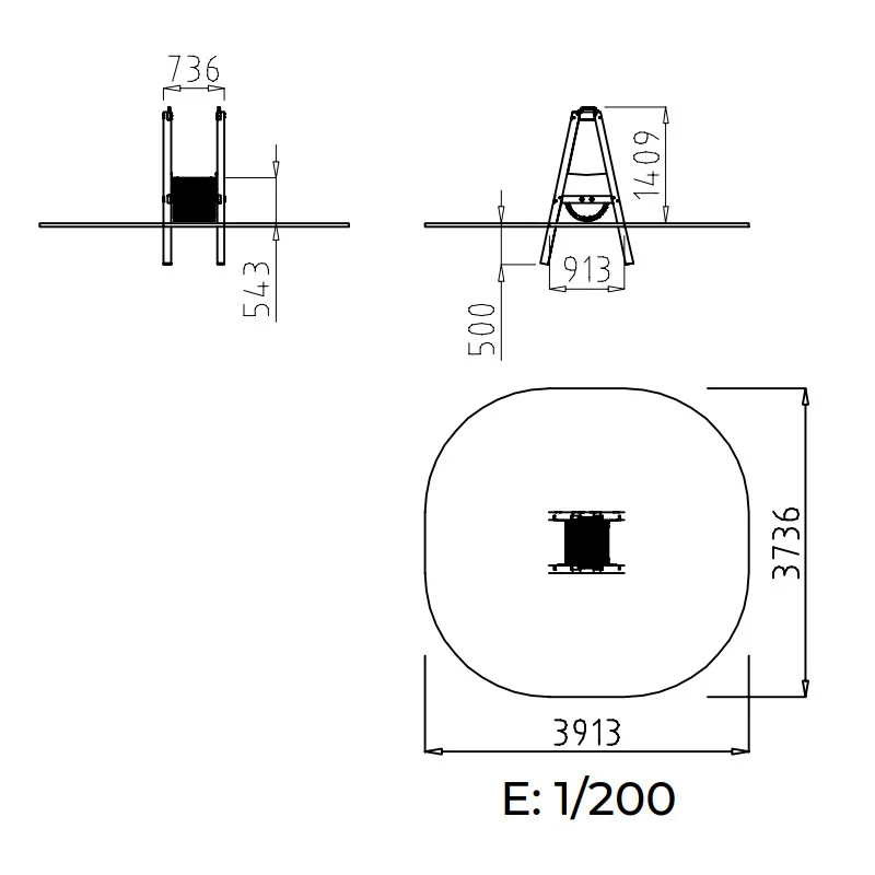 dimensions du rouleau d'équilibre pour parcours sportif enfant