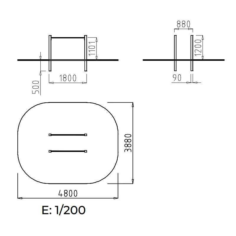 Plan technique des barres parallèles
