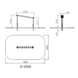 dimensions du module échelle horizontale pour parcours sportif enfant