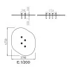 dimensions et implantation de 4 plots pour parcours d'équilibre enfant