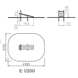 plan d'implantation et zone d'impact du module planche abdominale enfant