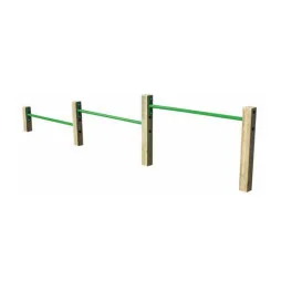 Barres de flexion en bois et acier pour parcours gym enfant