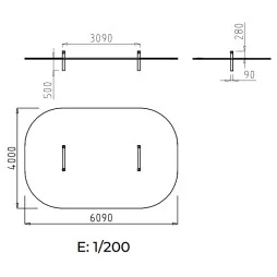 Dimensions et zone de sécurité pour 2 modules saut de haie enfant