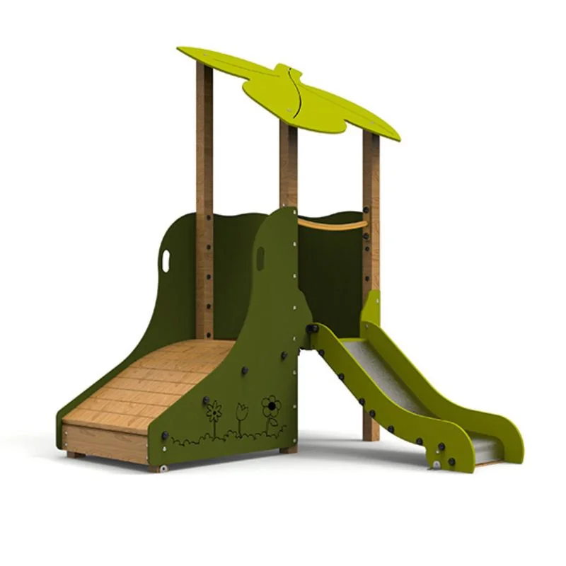 Structure aire de jeux enfant - Toboggan feuille