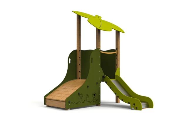 Structure aire de jeux enfant - Toboggan feuille