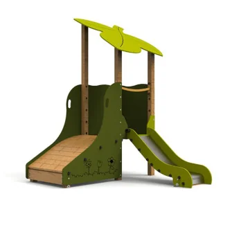 Structure aire de jeux enfant - Toboggan feuille