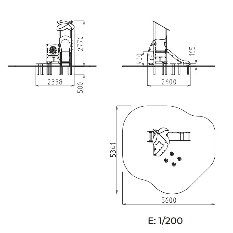Dimensions du toboggan aire de jeux