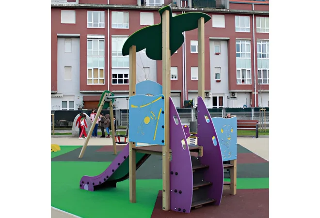 Toboggan aire de jeux en extérieur