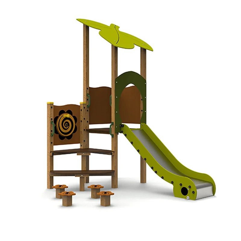 Toboggan aire de jeux avec plots - 1 à 6 ans