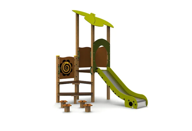 Toboggan aire de jeux avec plots - 1 à 6 ans