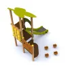 Toboggan avec 2 panneaux de jeux et plots d'équilibre vue aérienne