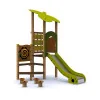 Toboggan avec 2 panneaux de jeux et plots d'équilibre