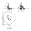 dimensions du toboggan avec 2 panneaux de jeux et plots d'équilibre