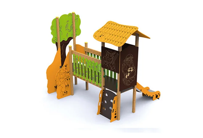 Structure de jeux Petit Chaperon Rouge vue arrière