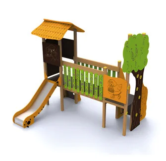 Structure aire de jeux Petit Chaperon Rouge avec toboggan