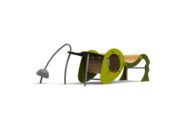 Structure multi jeux enfant avec tunnel et barres de glisse