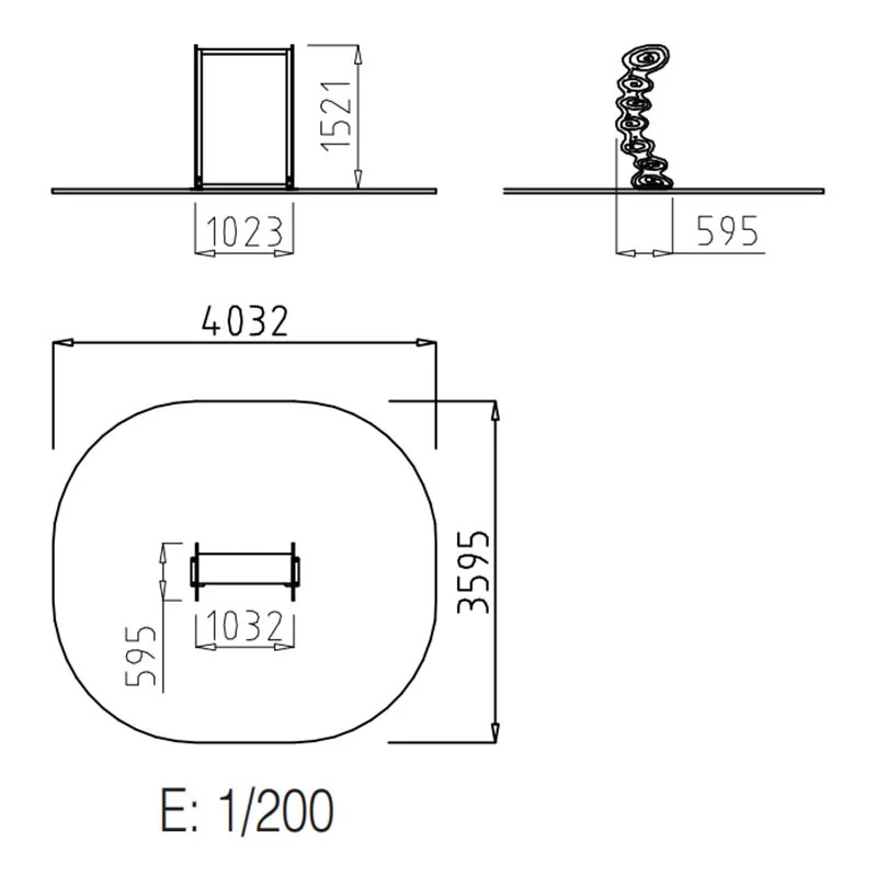 dimensions du miroir déformant pour aire de jeux