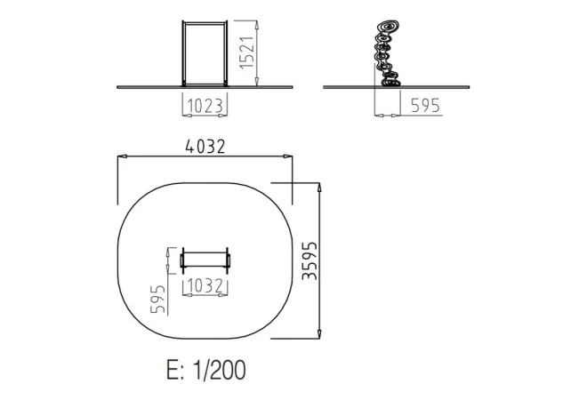 dimensions du miroir déformant pour aire de jeux