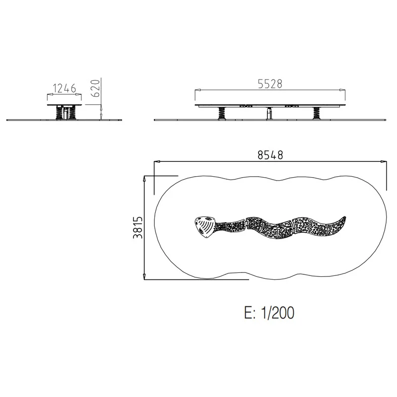 dimensions du Jeu à bascule et à ressort Serpent
